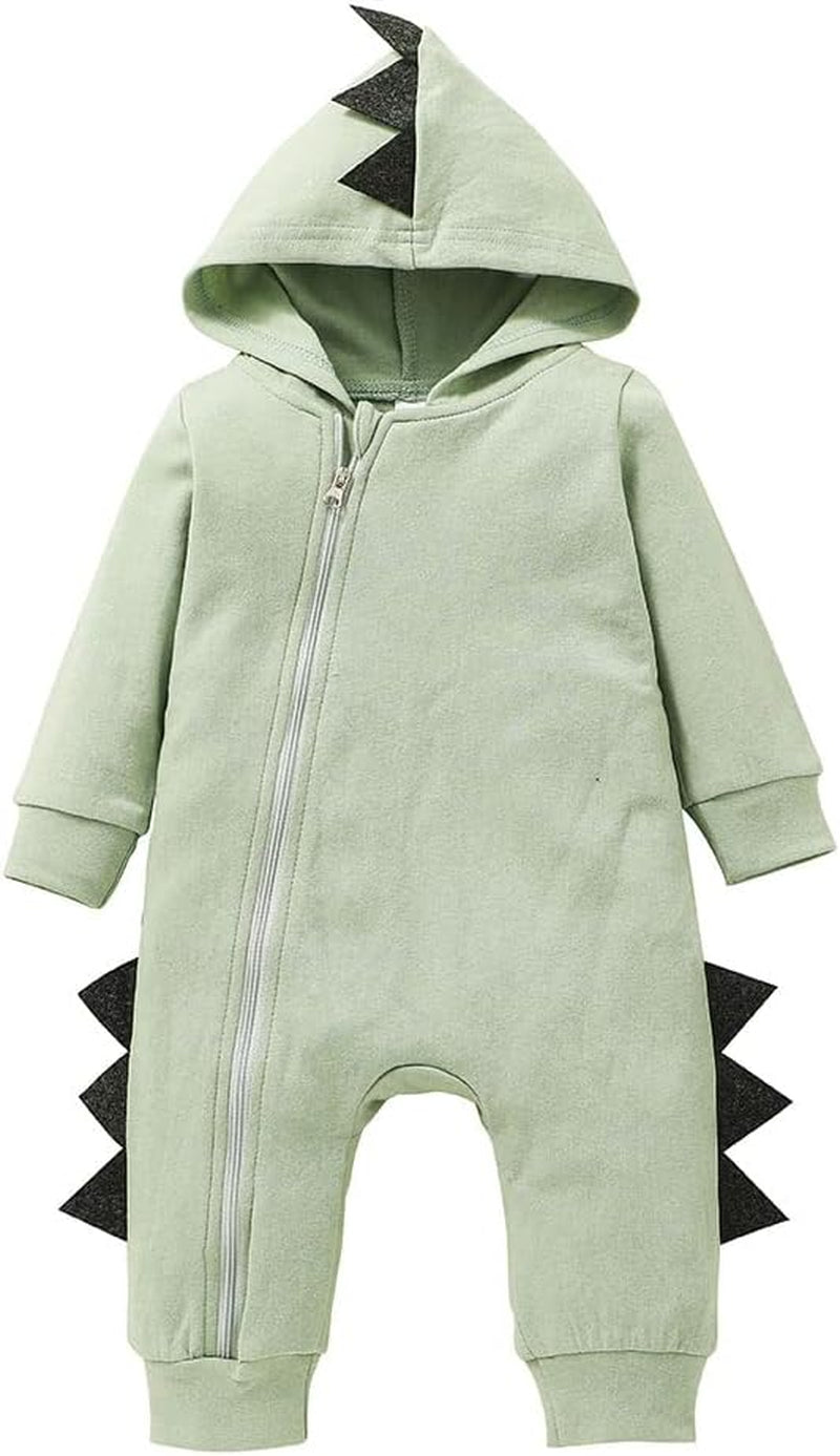 Baby Dinosaur Onesie Infant Boy Girl Long Sleeve Hooded Romper Jumpsuit Outfits Clothes